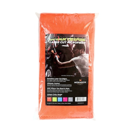 Monarch Smart Edge Microfiber Cleaning Cloth 16x16 Orange - 12 Pack M915101OR-EL